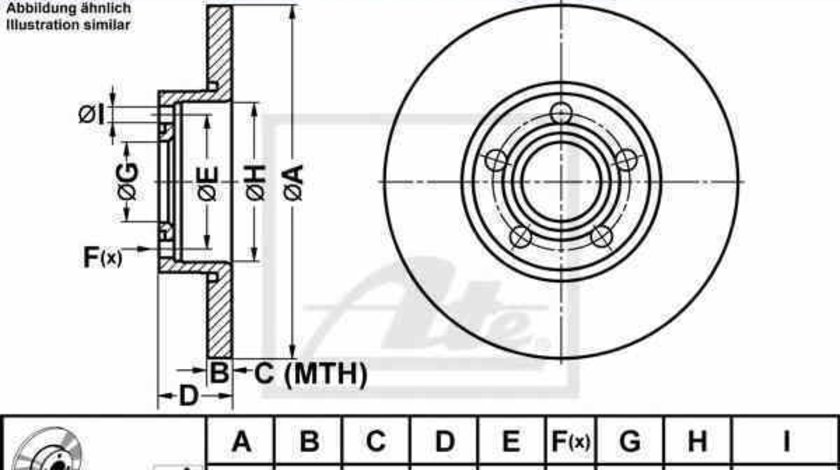 Disc frana AUDI A4 8D2 B5 ATE 24.0115-0105.1