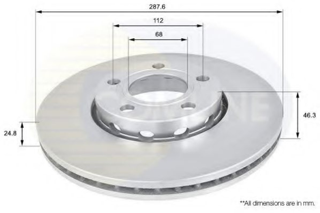 Disc frana AUDI A4 (8E2, B6) (2000 - 2004) COMLINE ADC1417V piesa NOUA