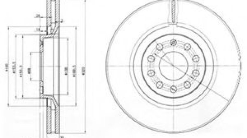 Disc frana AUDI A4 (8E2, B6) (2000 - 2004) DELPHI BG3714 piesa NOUA