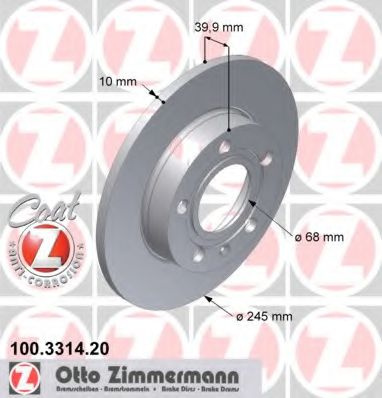 Disc frana AUDI A4 (8E2, B6) (2000 - 2004) ZIMMERMANN 100.3314.20 piesa NOUA