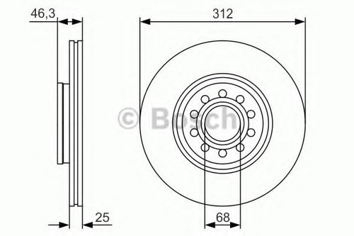 Disc frana AUDI A4 (8EC, B7) (2004 - 2008) BOSCH 0 986 479 S23 piesa NOUA