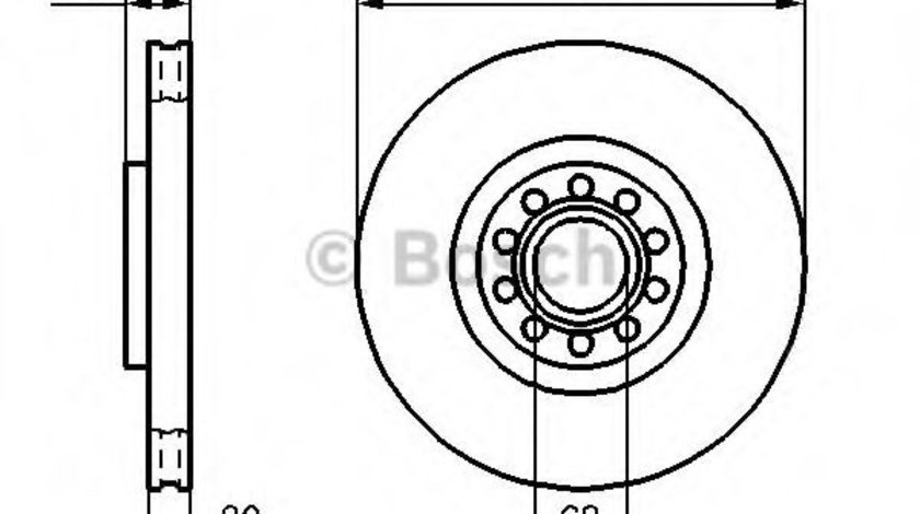 Disc frana AUDI A4 (8EC, B7) (2004 - 2008) BOSCH 0 986 478 985 piesa NOUA