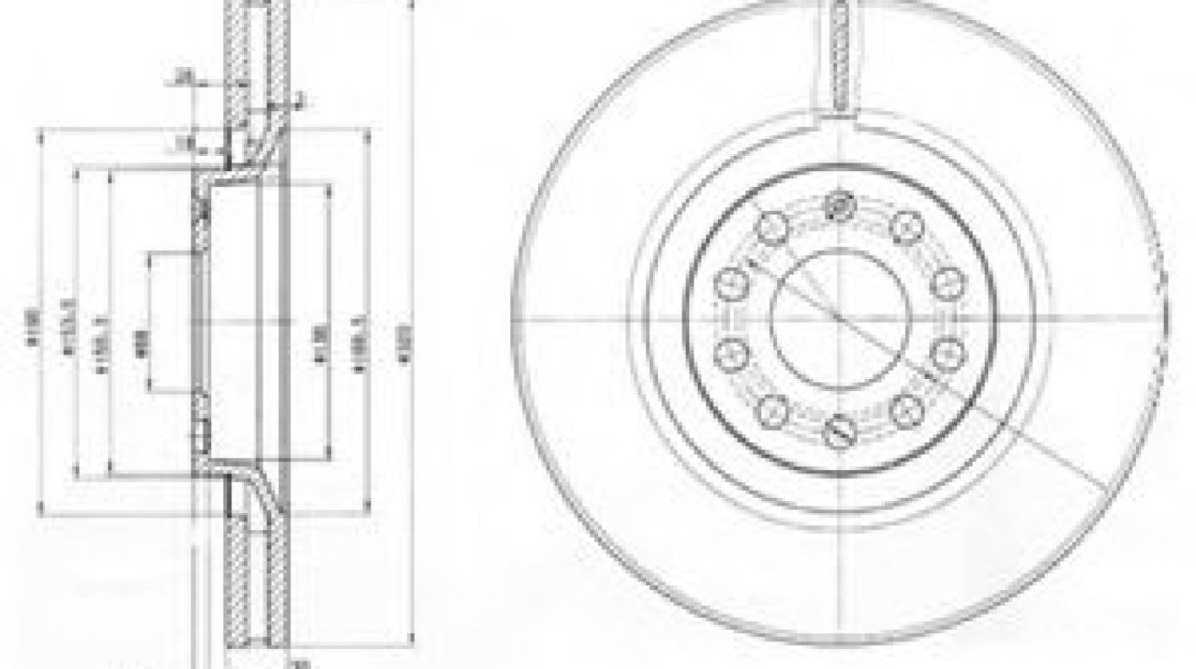 Disc frana AUDI A4 (8EC, B7) (2004 - 2008) DELPHI BG3714 piesa NOUA