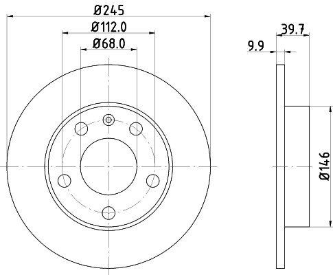 Disc frana AUDI A4 (8EC, B7) (2004 - 2008) KRIEGER 0950004276 piesa NOUA