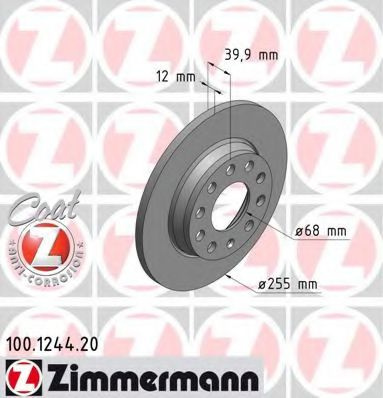 Disc frana AUDI A4 (8EC, B7) (2004 - 2008) ZIMMERMANN 100.1244.20 piesa NOUA