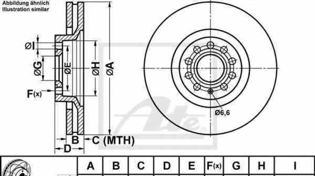 Disc frana AUDI A4 8EC B7 ATE 24.0330-0113.1