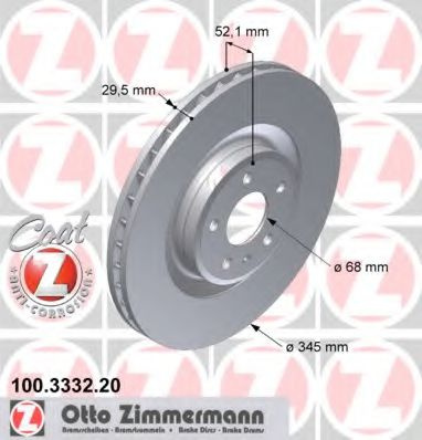 Disc frana AUDI A4 (8K2, B8) (2007 - 2015) ZIMMERMANN 100.3332.20 piesa NOUA