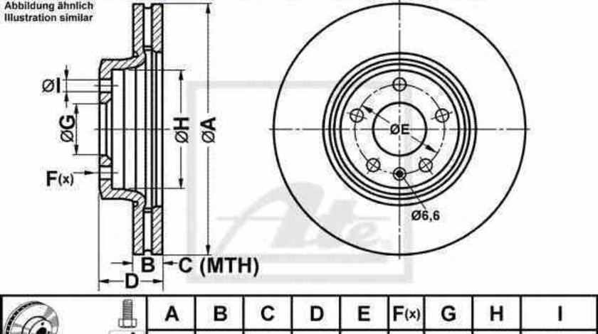 Disc frana AUDI A4 8K2 B8 ATE 24.0125-0184.1