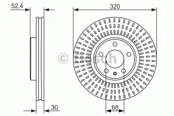Disc frana AUDI A4 Allroad (8KH, B8) (2009 - 2016) BOSCH 0 986 479 753 piesa NOUA