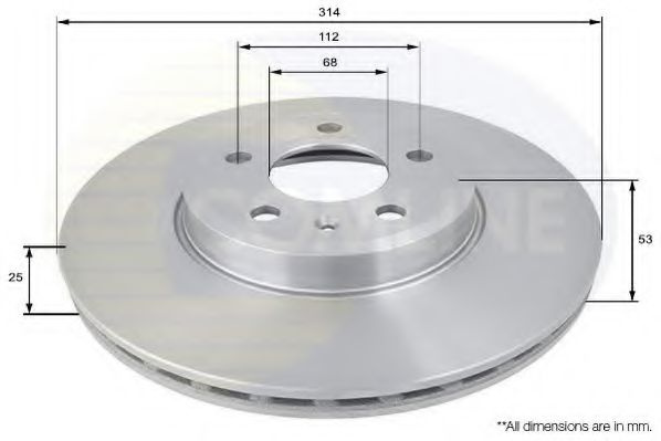 Disc frana AUDI A4 Allroad (8KH, B8) (2009 - 2016) COMLINE ADC1476V piesa NOUA