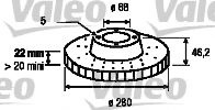 Disc frana AUDI A4 Avant (8D5, B5) (1994 - 2001) VALEO 186582 piesa NOUA