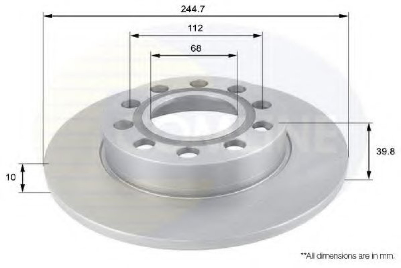 Disc frana AUDI A4 Avant (8E5, B6) (2001 - 2004) COMLINE ADC1446 piesa NOUA