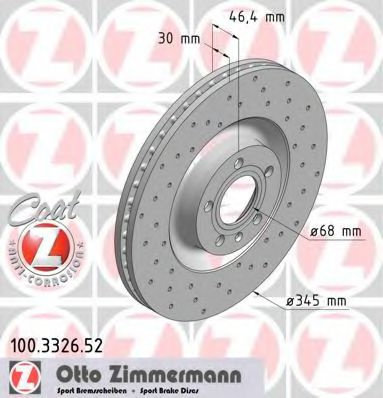 Disc frana AUDI A4 Avant (8E5, B6) (2001 - 2004) ZIMMERMANN 100.3326.52 piesa NOUA