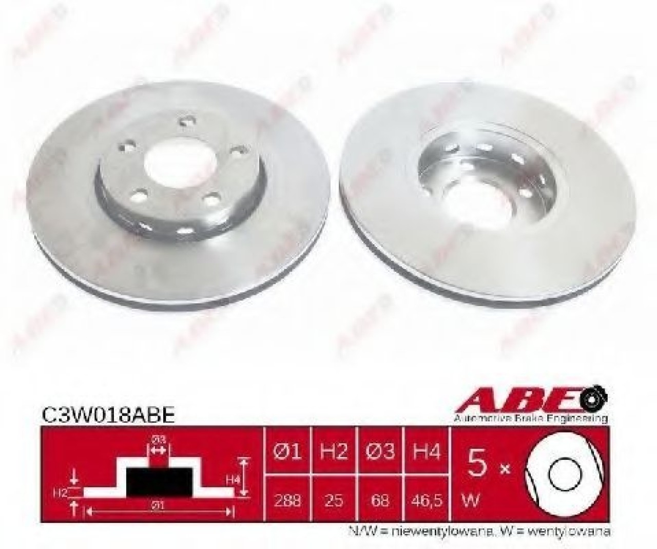 Disc frana AUDI A4 Avant (8ED, B7) (2004 - 2008) ABE C3W018ABE piesa NOUA