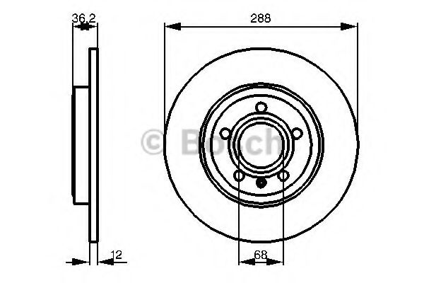 Disc frana AUDI A4 Avant (8ED, B7) (2004 - 2008) BOSCH 0 986 479 252 piesa NOUA