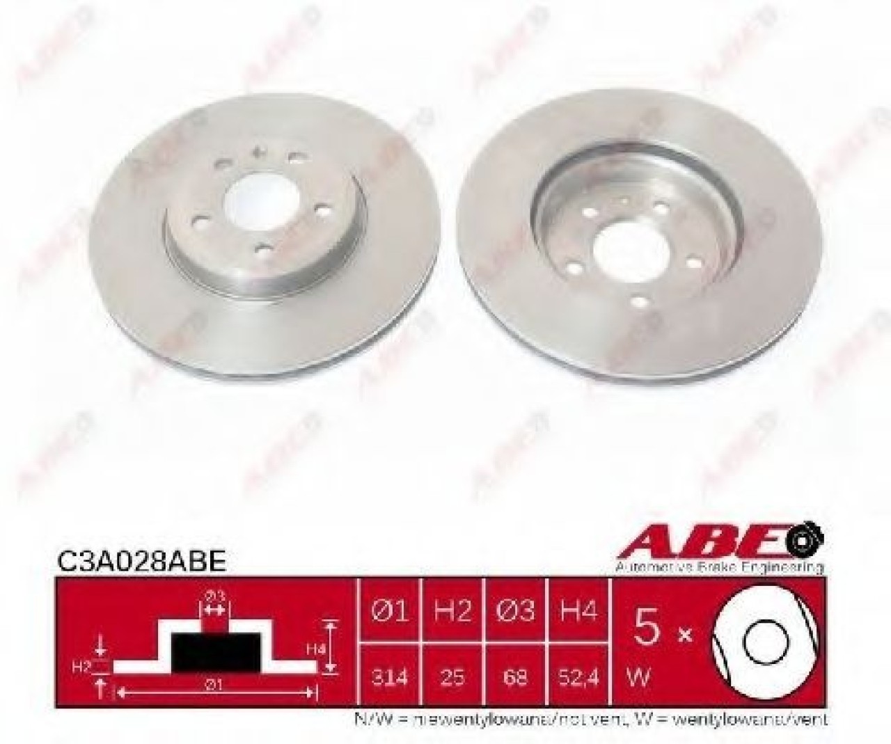 Disc frana AUDI A4 Avant (8K5, B8) (2007 - 2015) ABE C3A028ABE piesa NOUA
