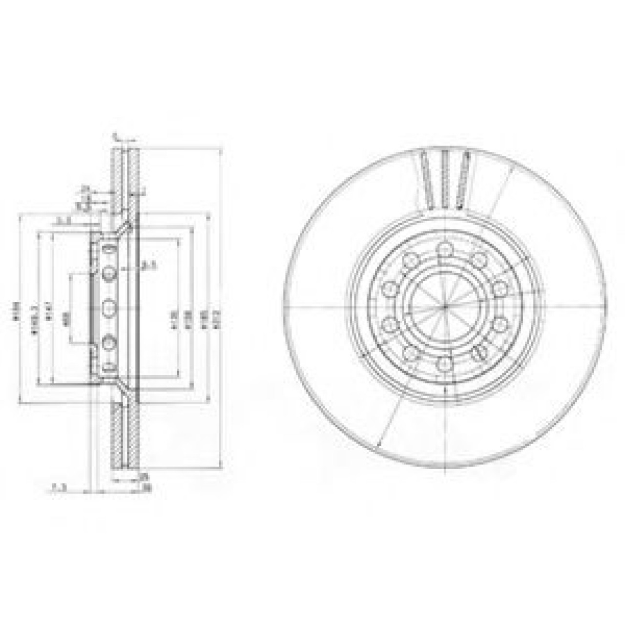 Disc frana AUDI A4 Avant (8K5, B8) (2007 - 2015) DELPHI BG3657 piesa NOUA