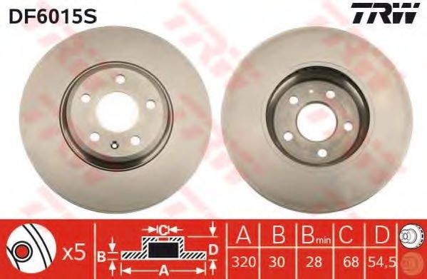 Disc frana AUDI A4 Avant (8K5, B8) (2007 - 2015) TRW DF6015S piesa NOUA
