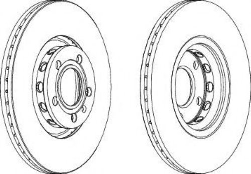 Disc frana AUDI A4 Cabriolet (8H7, B6, 8HE, B7) (2002 - 2009) FERODO DDF1706C piesa NOUA