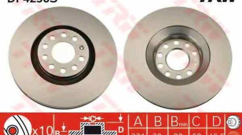 Disc frana AUDI A4 Cabriolet 8H7 B6 8HE B7 TRW DF4258S