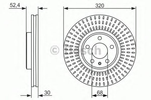 Disc frana AUDI A5 (8T3) (2007 - 2016) BOSCH 0 986 479 753 piesa NOUA