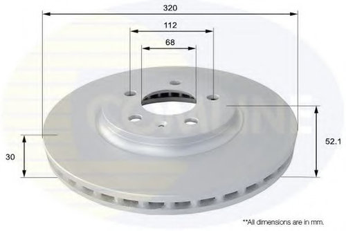 Disc frana AUDI A5 Cabriolet (8F7) (2009 - 2016) COMLINE ADC1477V piesa NOUA
