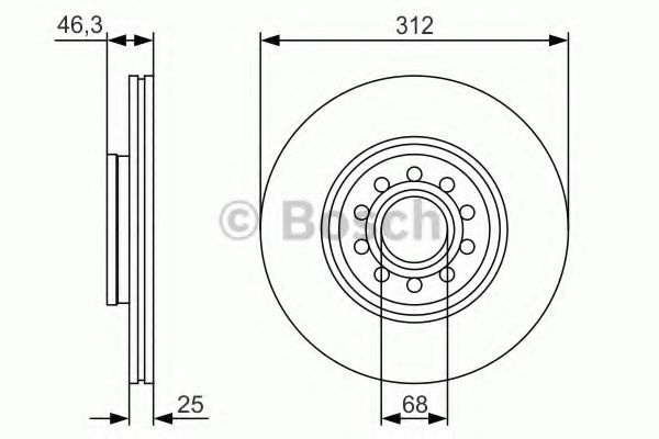 Disc frana AUDI A6 (4A, C4) (1994 - 1997) BOSCH 0 986 479 S23 piesa NOUA