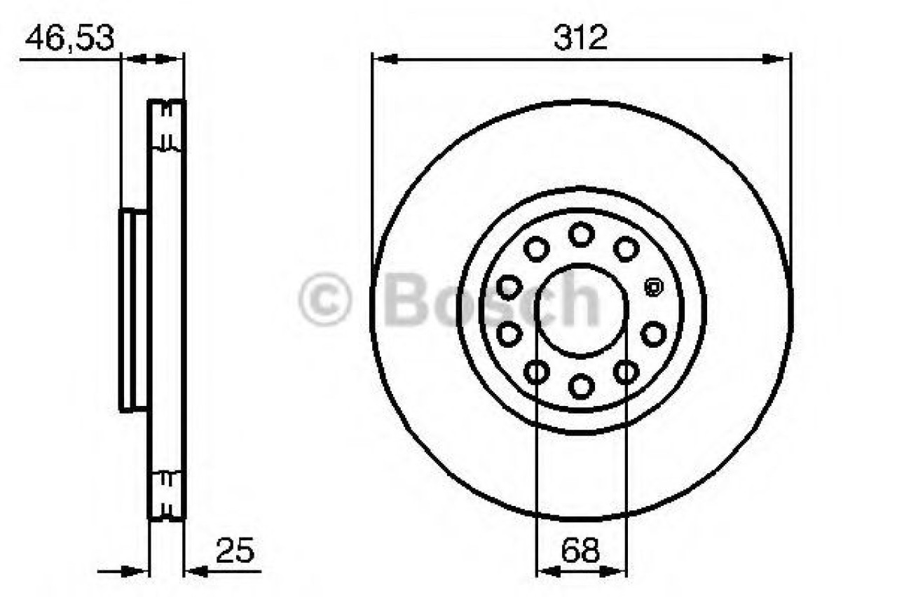 Disc frana AUDI A6 (4A, C4) (1994 - 1997) BOSCH 0 986 479 057 piesa NOUA