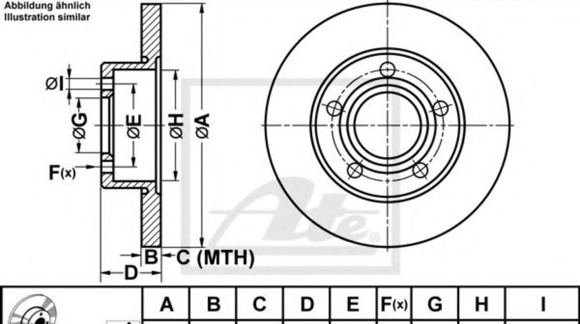 Disc frana AUDI A6 (4B2, C5) (1997 - 2005) ATE 24.0110-0258.1 piesa NOUA