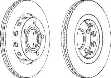 Disc frana AUDI A6 (4B2, C5) (1997 - 2005) FERODO DDF1896C piesa NOUA