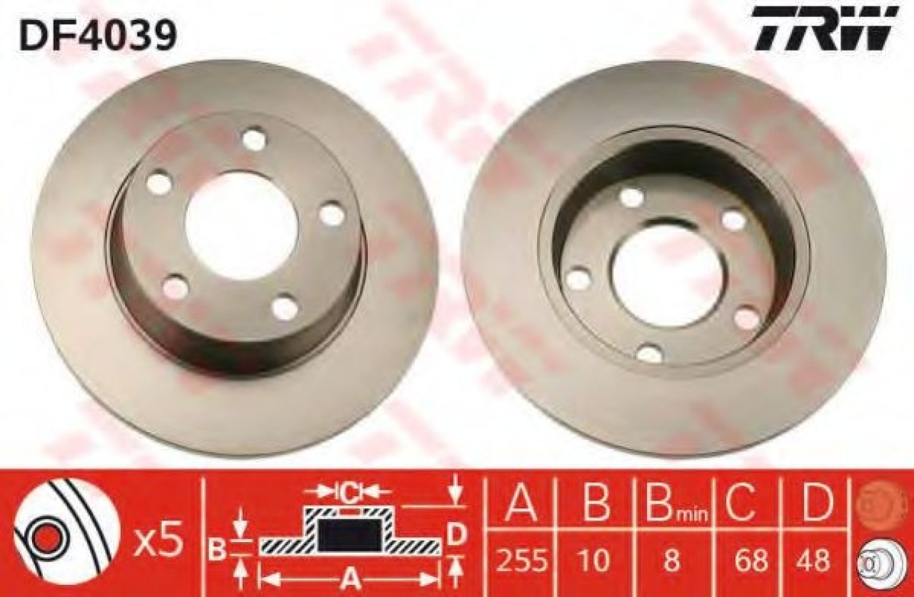 Disc frana AUDI A6 (4B2, C5) (1997 - 2005) TRW DF4039 piesa NOUA