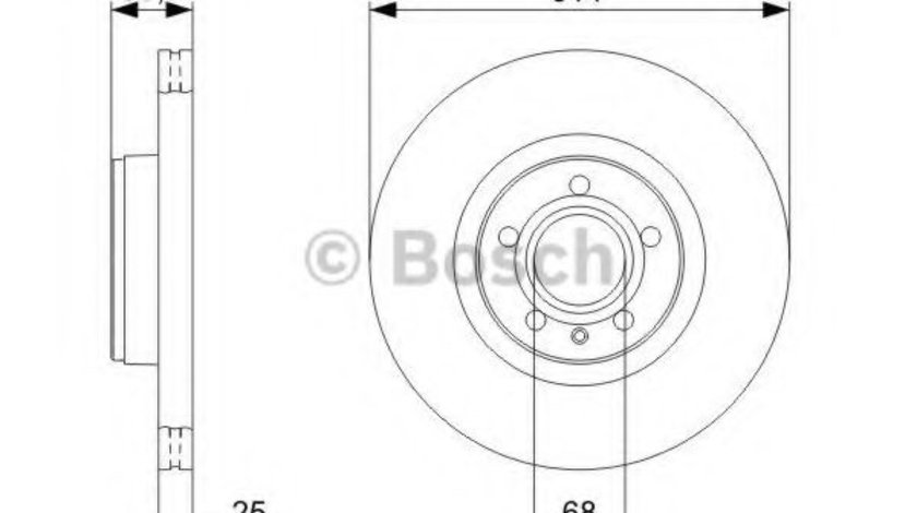 Disc frana AUDI A6 (4F2, C6) (2004 - 2011) BOSCH 0 986 479 301 piesa NOUA