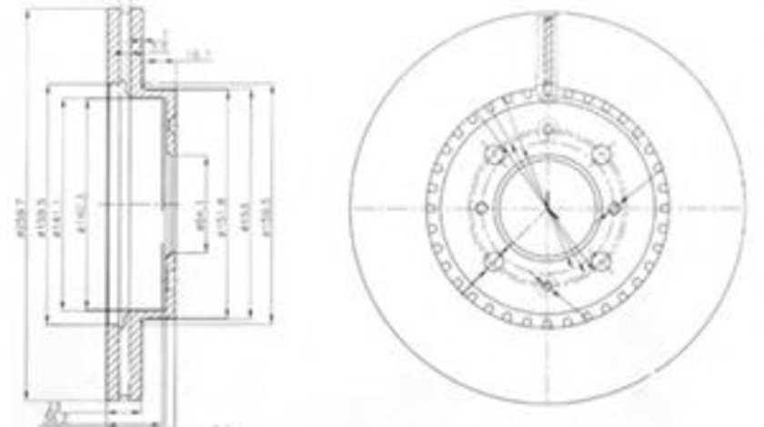 Disc frana AUDI A6 (4F2, C6) (2004 - 2011) DELPHI BG3965 piesa NOUA