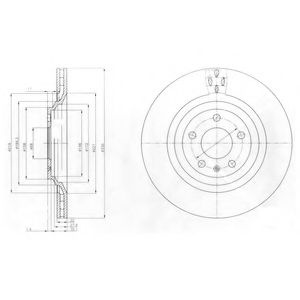 Disc frana AUDI A6 Allroad (4FH, C6) (2006 - 2011) DELPHI BG4087 piesa NOUA