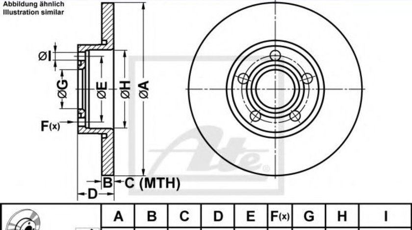 Disc frana AUDI A6 Avant (4A, C4) (1994 - 1997) ATE 24.0115-0105.1 piesa NOUA