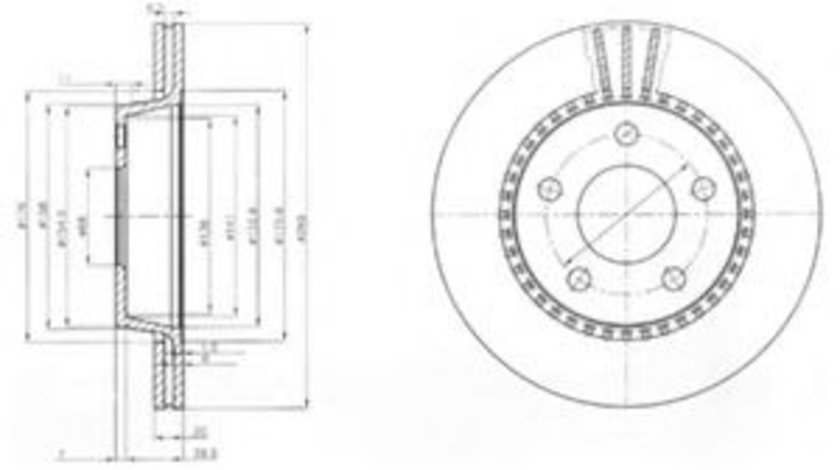 Disc frana AUDI A6 Avant (4A, C4) (1994 - 1997) DELPHI BG2519 piesa NOUA