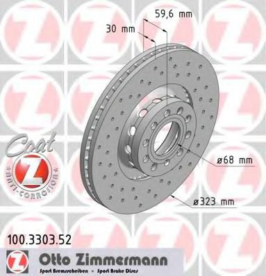 Disc frana AUDI A6 Avant (4A, C4) (1994 - 1997) ZIMMERMANN 100.3303.52 piesa NOUA