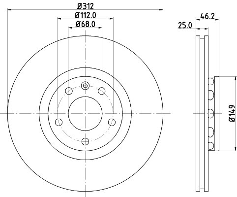 Disc frana AUDI A6 Avant (4B5, C5) (1997 - 2005) KRIEGER 0950004136 piesa NOUA