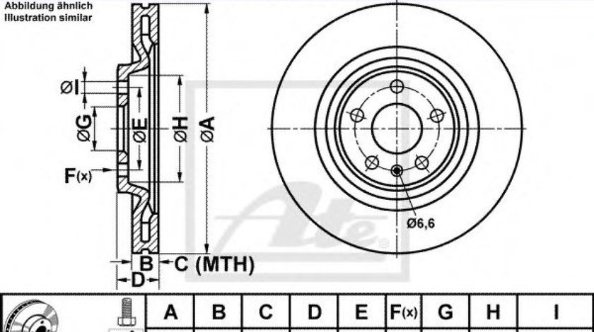 Disc frana AUDI A7 Sportback (4GA, 4GF) (2010 - 2016) ATE 24.0122-0272.1 piesa NOUA