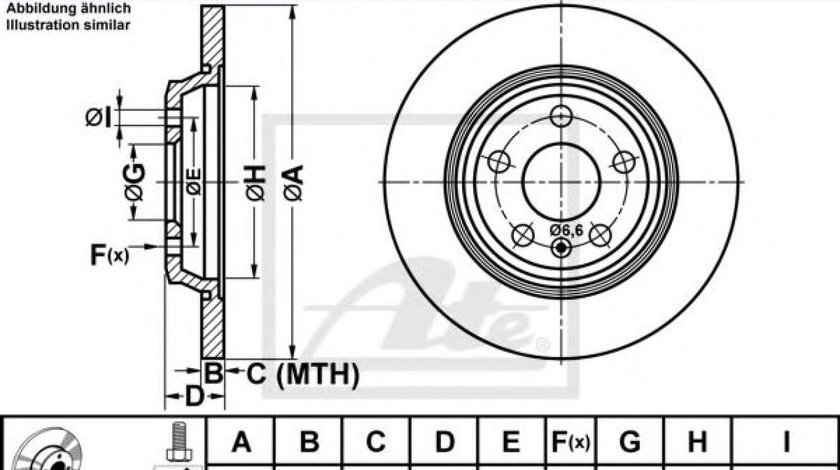 Disc frana AUDI A7 Sportback (4GA, 4GF) (2010 - 2016) ATE 24.0112-0178.1 piesa NOUA