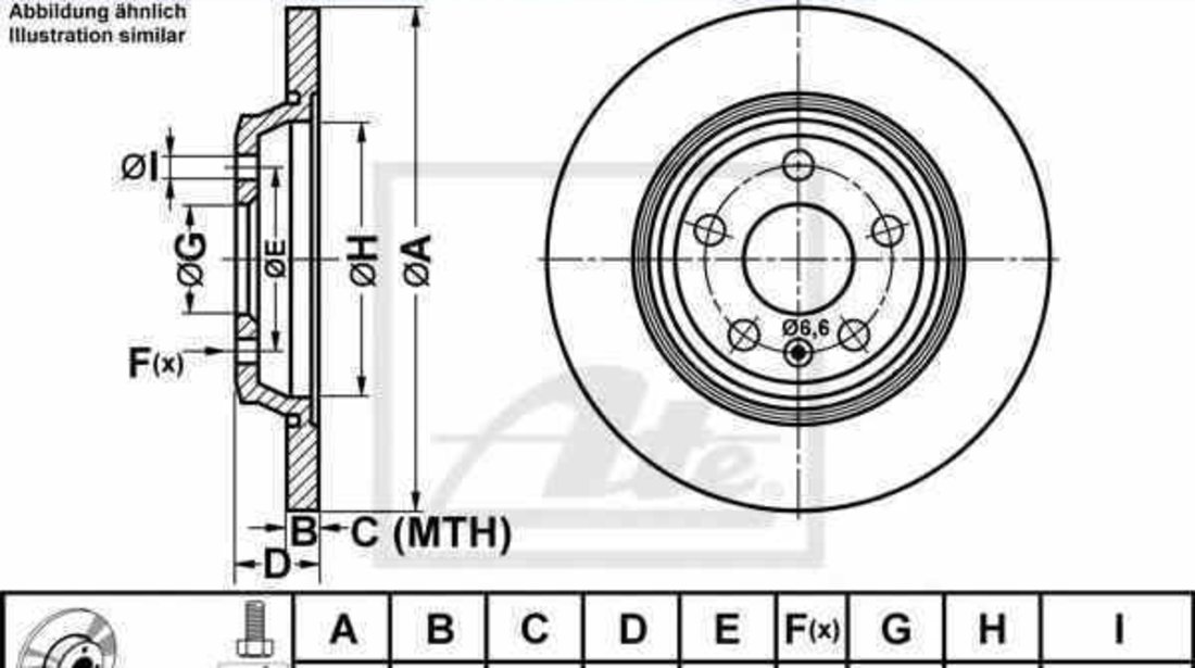 Disc frana AUDI A7 Sportback 4GA 4GF ATE 24.0112-0178.1