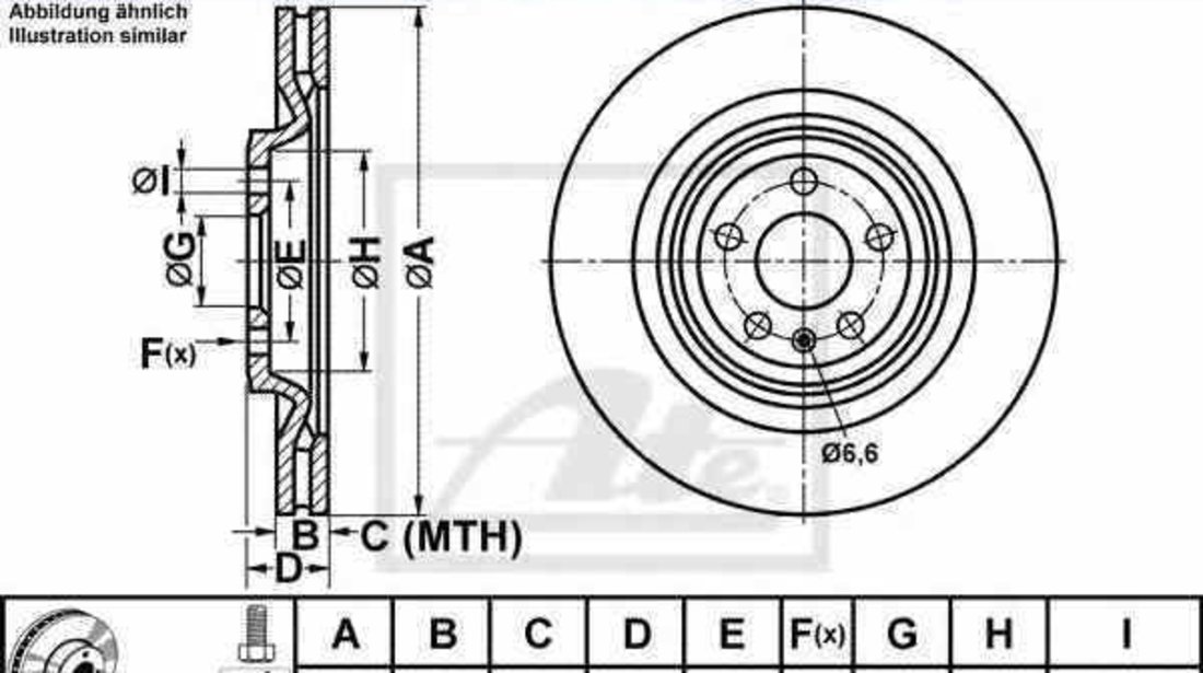 Disc frana AUDI A7 Sportback 4GA 4GF ATE 24.0122-0273.1