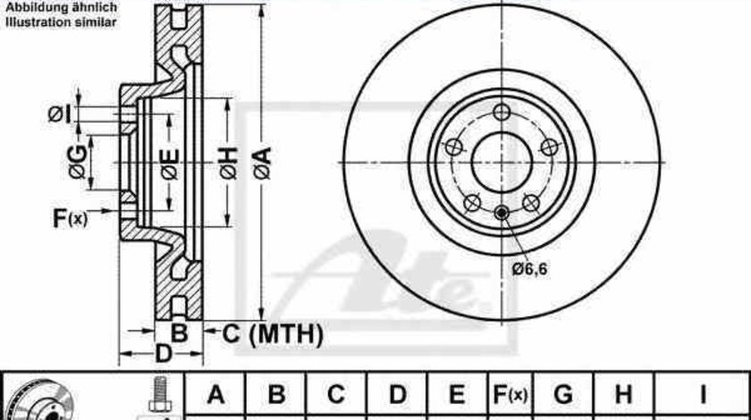 Disc frana AUDI A7 Sportback 4GA 4GF ATE 24.0134-0103.1