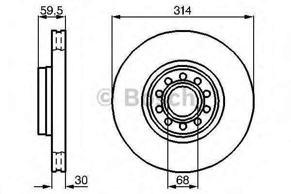 Disc frana AUDI A8 (4D2, 4D8) (1994 - 2002) BOSCH 0 986 478 617 piesa NOUA