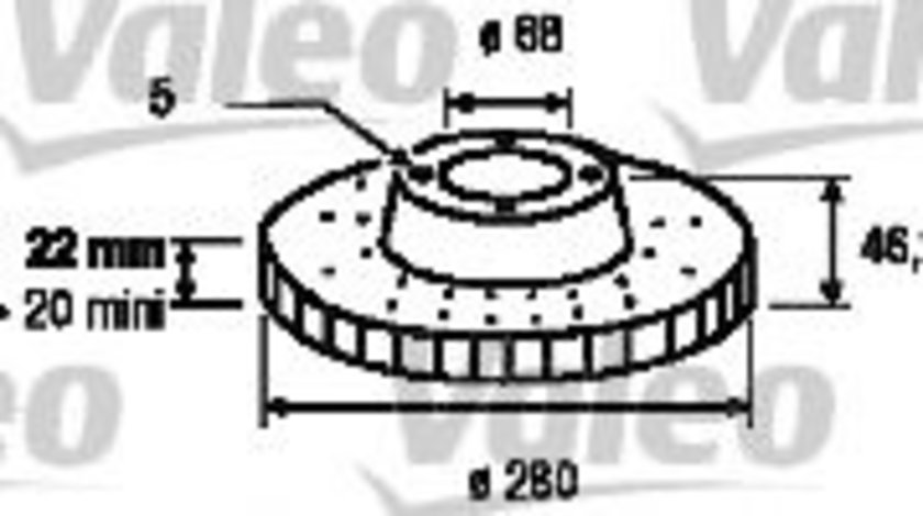 Disc frana AUDI A8 (4D2, 4D8) (1994 - 2002) VALEO 186582 piesa NOUA