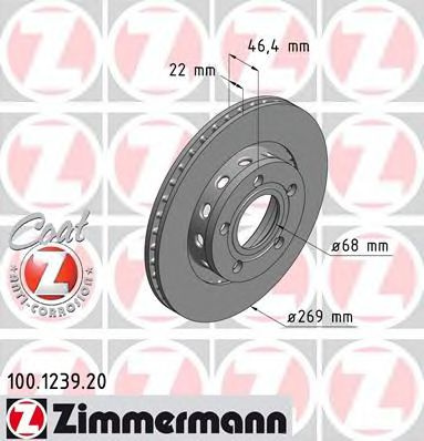 Disc frana AUDI A8 (4D2, 4D8) (1994 - 2002) ZIMMERMANN 100.1239.20 piesa NOUA