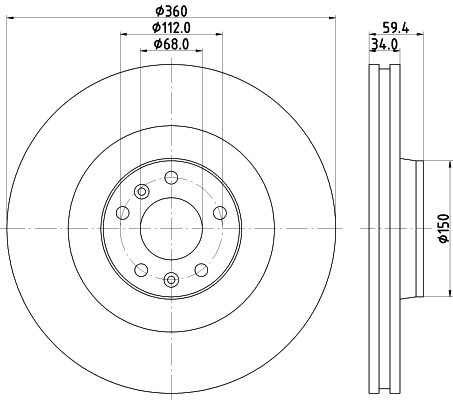 Disc frana AUDI A8 (4E) (2002 - 2010) KRIEGER 0950004169 piesa NOUA