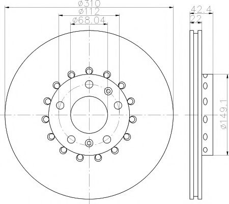 Disc frana AUDI A8 (4E) (2002 - 2010) TEXTAR 92152303 piesa NOUA