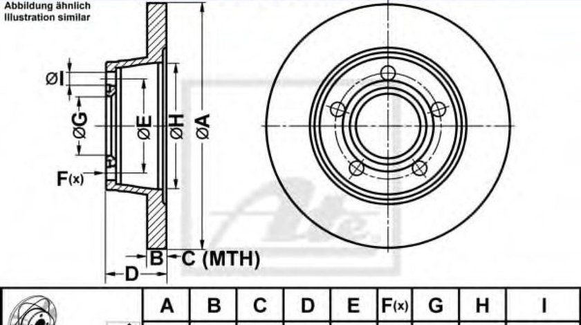 Disc frana AUDI ALLROAD (4BH, C5) (2000 - 2005) ATE 24.0310-0260.1 piesa NOUA