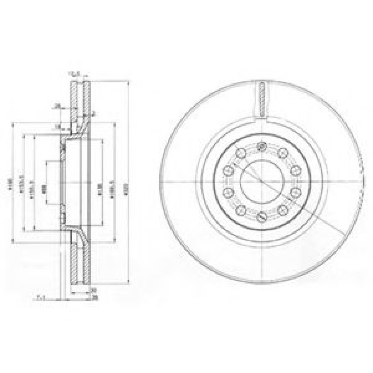 Disc frana AUDI ALLROAD (4BH, C5) (2000 - 2005) DELPHI BG3714 piesa NOUA